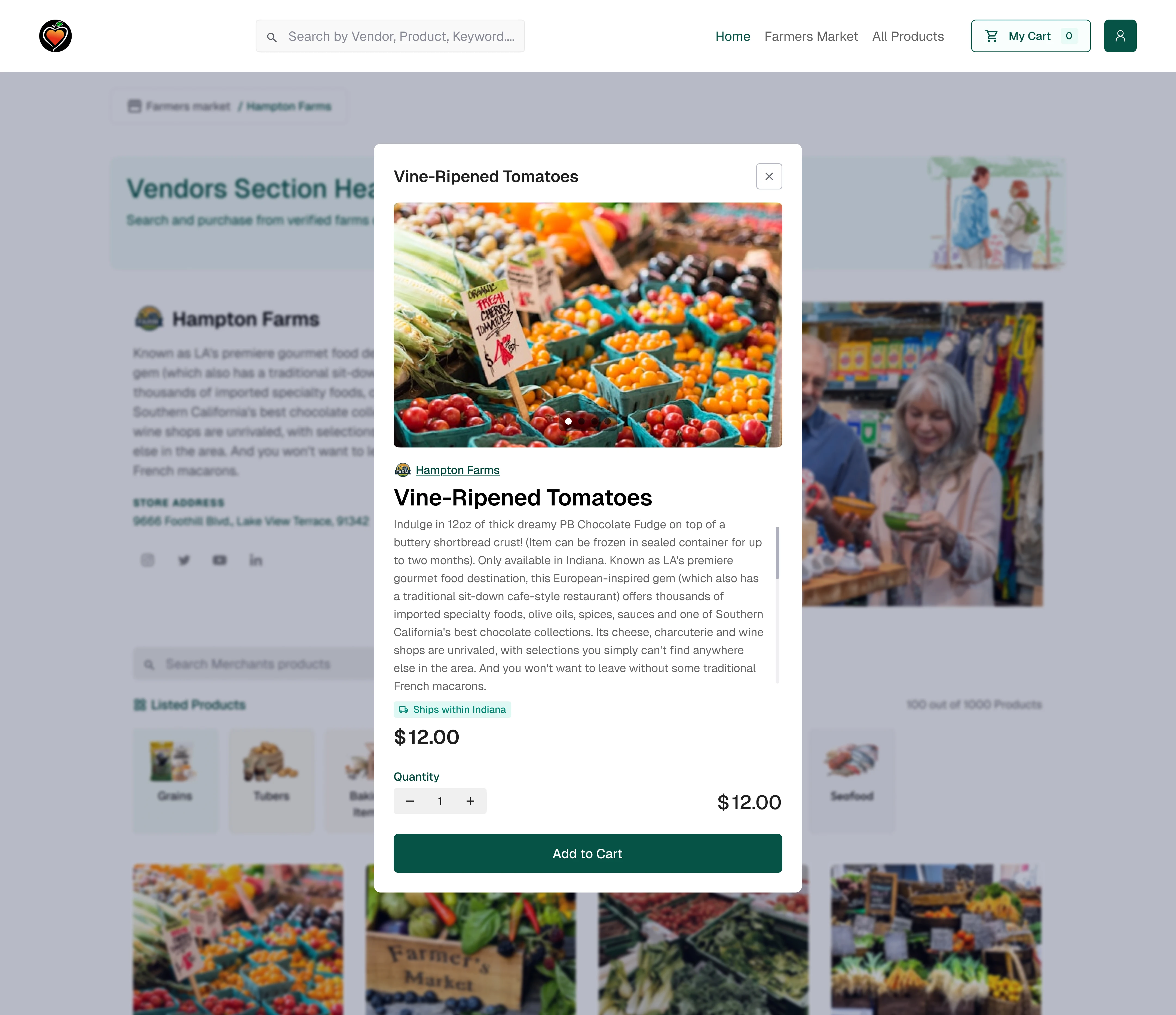 Product detail experience with clear pricing and quantity controls